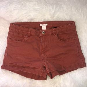 H&M Rust Orange Denim Shorts